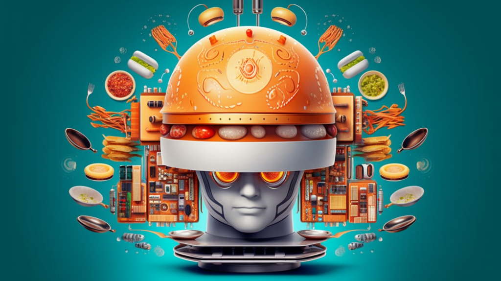 An AI recipe maker creating a variety of dishes.