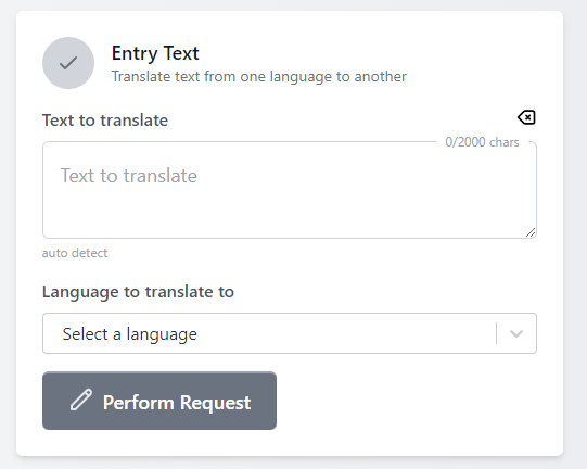 AI Translate dashboard.