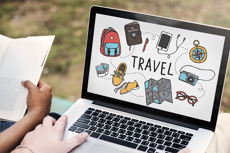 Using a laptop to open AI Trip Planner