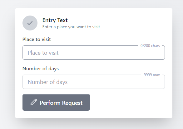 interface for AI Trip Planner