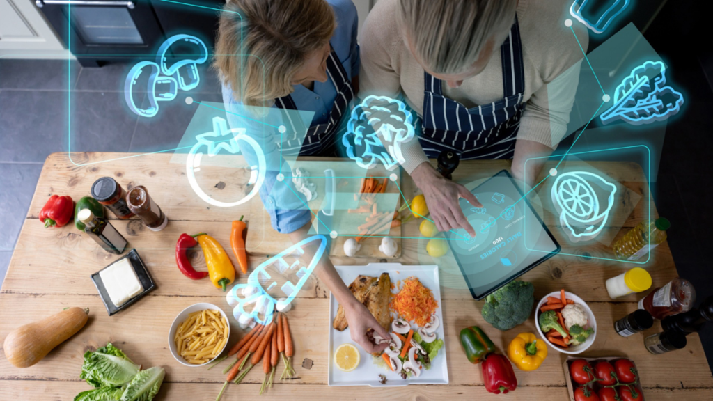 Moms using an AI recipe maker to explore a different recipe.