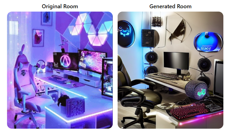 gaming room results generated by Interior AI