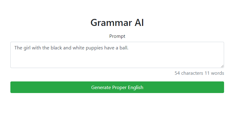Grammar AI's dashboard