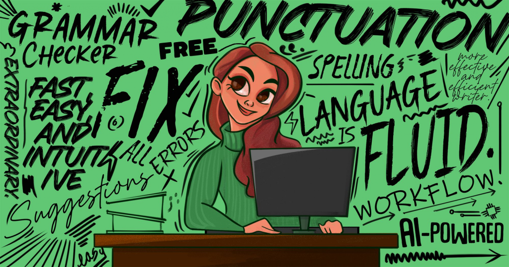 A girl using Grammar AI for her academic reports.