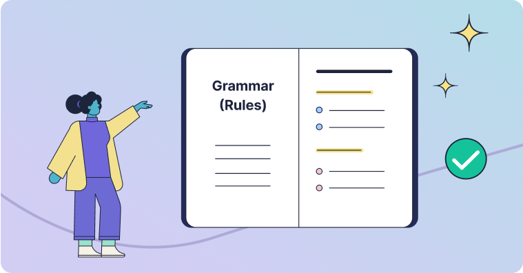 A woman showing correct grammar using ai grammar checker.