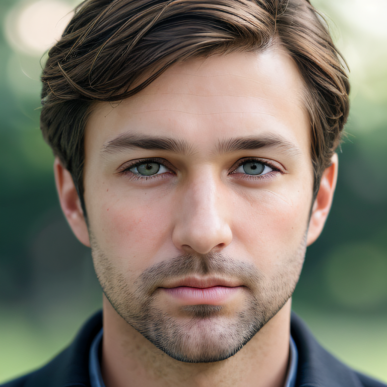 brown haired man generated by ai image generator