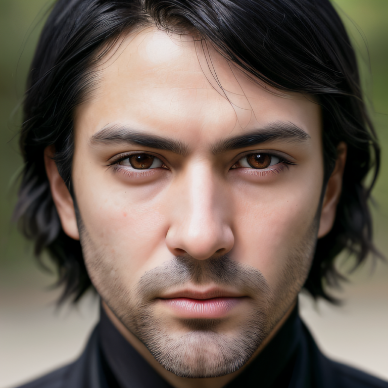 black haired male generated by ai image generator