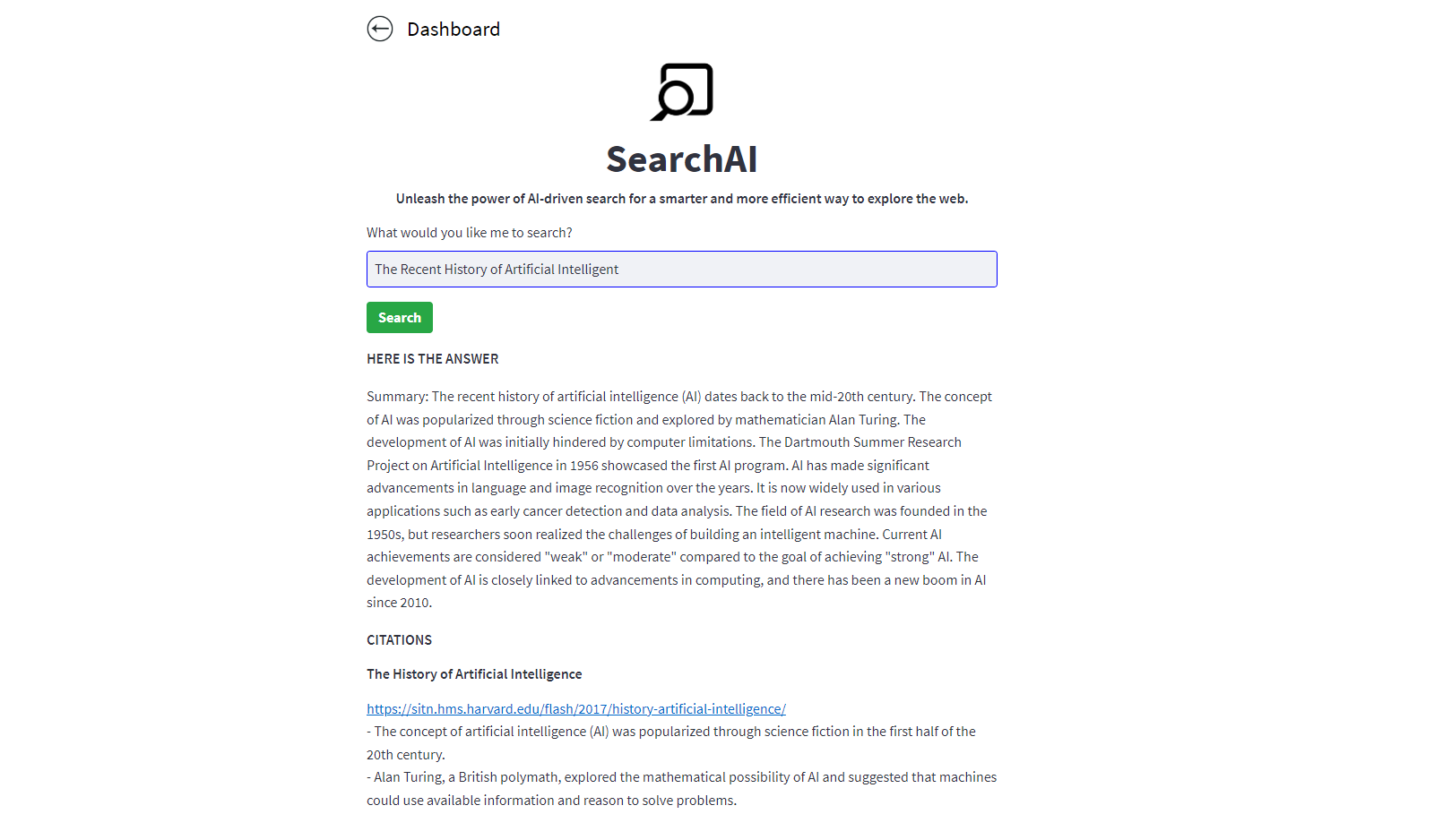 search ai ai search results